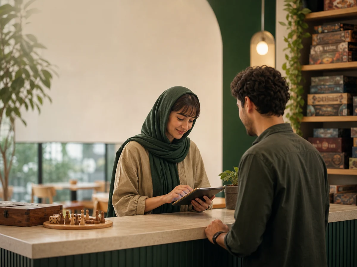 ثبت سریع مراجعه مشتری در بردگیم‌کافه با تبلت